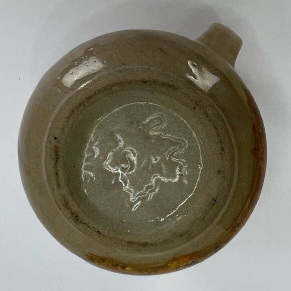 Signed By Repp Beautiful Hand Painted Farm Barn Scene Creamer Western Stoneware - Picture 7 of 7